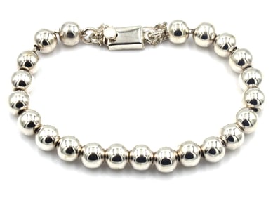 925 Sterling silver Mexico signed silver ball bracelet