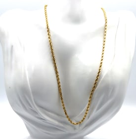 14kt Yellow gold rope chain necklace