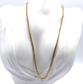 Italian 14kt yellow gold box chain necklace
