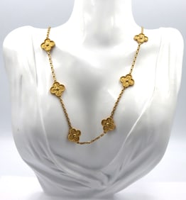 18kt Yellow gold 10 motif necklace