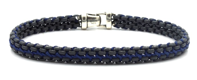 David Yurman woven box chain blue navy bracelet