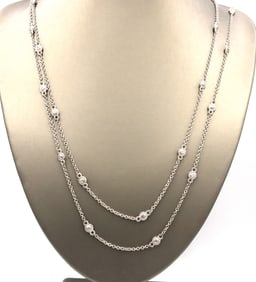 Lot of 2 Judith Ripka 925 sterling silver chain necklaces