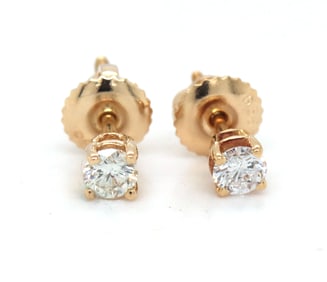 14kt Yellow gold 0.25 diamond stud earrings