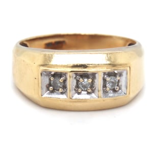 10kt Yellow gold diamond men's ring