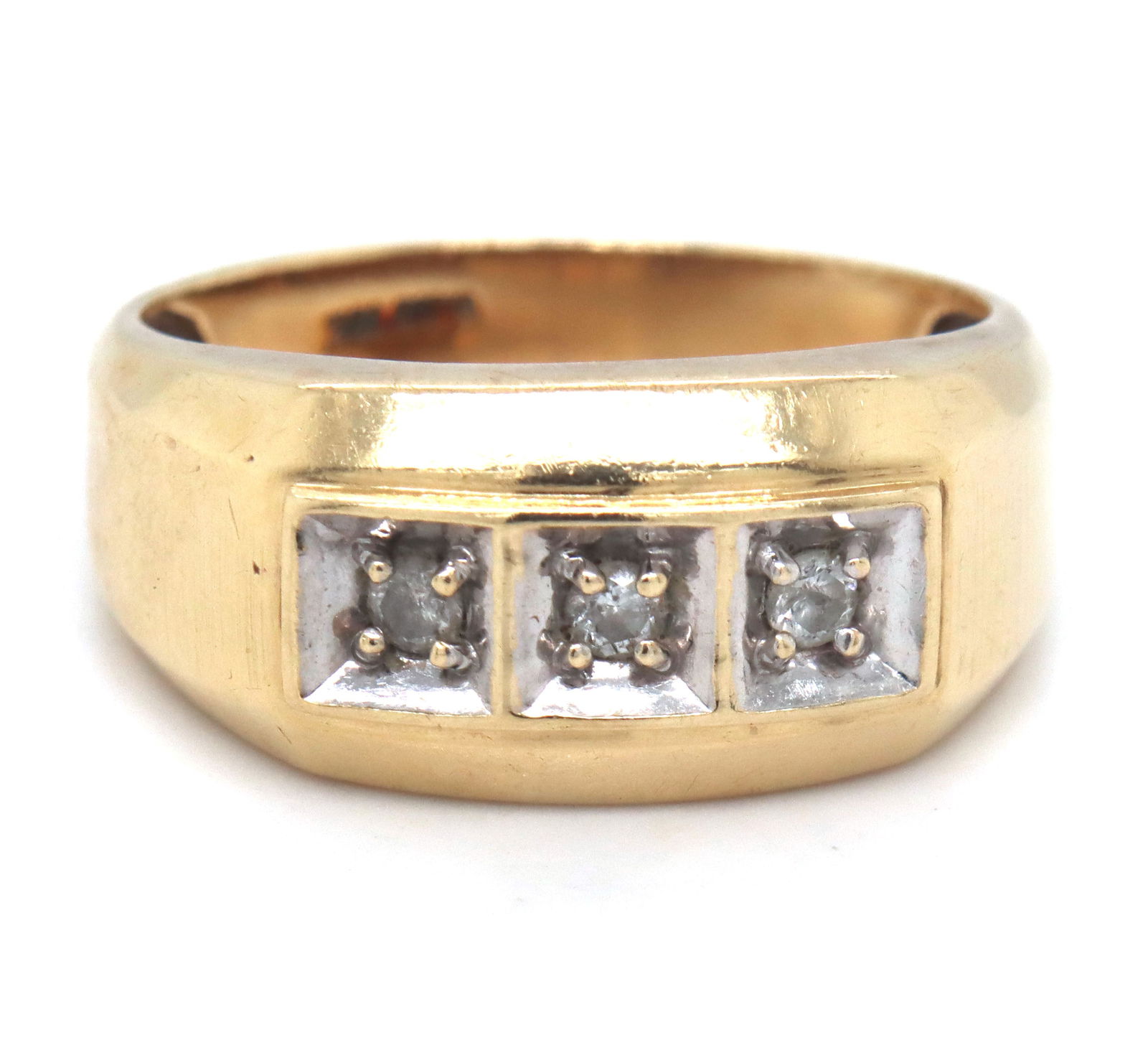 10kt Yellow gold diamond men's ring (1 of 4)