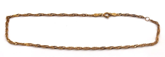 14kt Rose gold rope link anklet