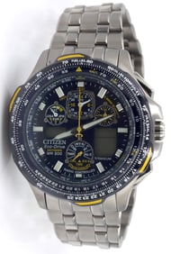 Citizen Eco Drive stainless steel blue angel sky Hawk watch