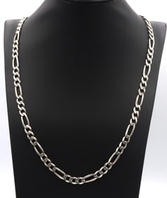Italian 925 sterling silver Figaro chain necklace