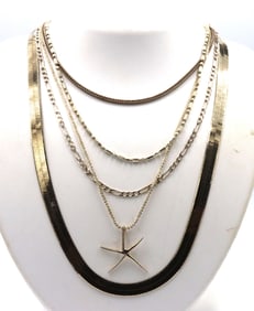 Vintage 925 sterling silver group lot of 5 pendants on chains