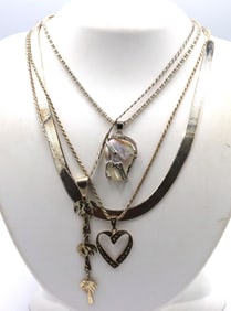 Group lot of 4 Vintage 925 sterling silver necklaces