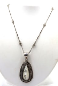 925 Sterling Silver BA Suarti Bali Mother Of Pearl Necklace