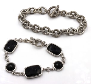 925 sterling Silver Two Buckle Bracelet Lot