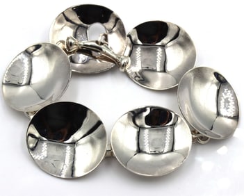 Vintage 925 Sterling Silver Robert Lee Morris Circle Toggle Bracelet