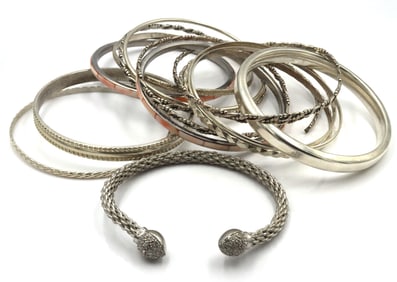 925 Sterling Silver Bangle Lot