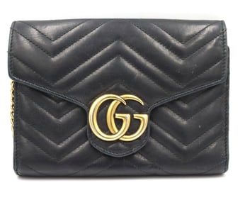 Gucci black lamb leather cross body