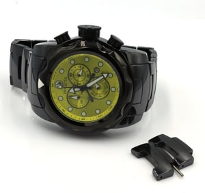 Men's Invicta chronograph yellow dial watch