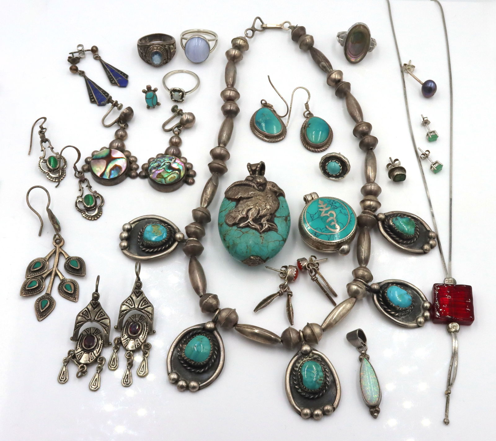Vintage 925 sterling silver group lot of mixed jewelry (1 of 12)