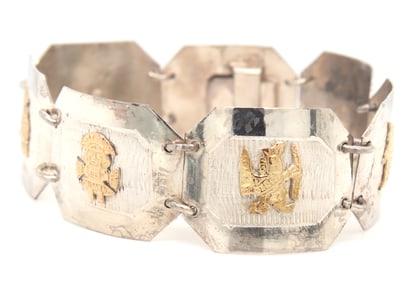 925 Sterling silver and gold accent bracelet