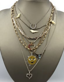 Vintage 925 sterling silver lot of 8 necklaces