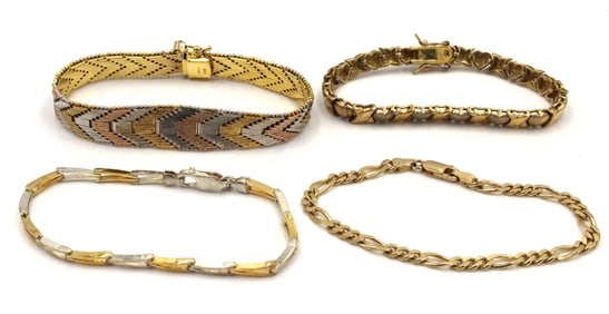 Group lot of 4 vintage 925 sterling silver bracelets