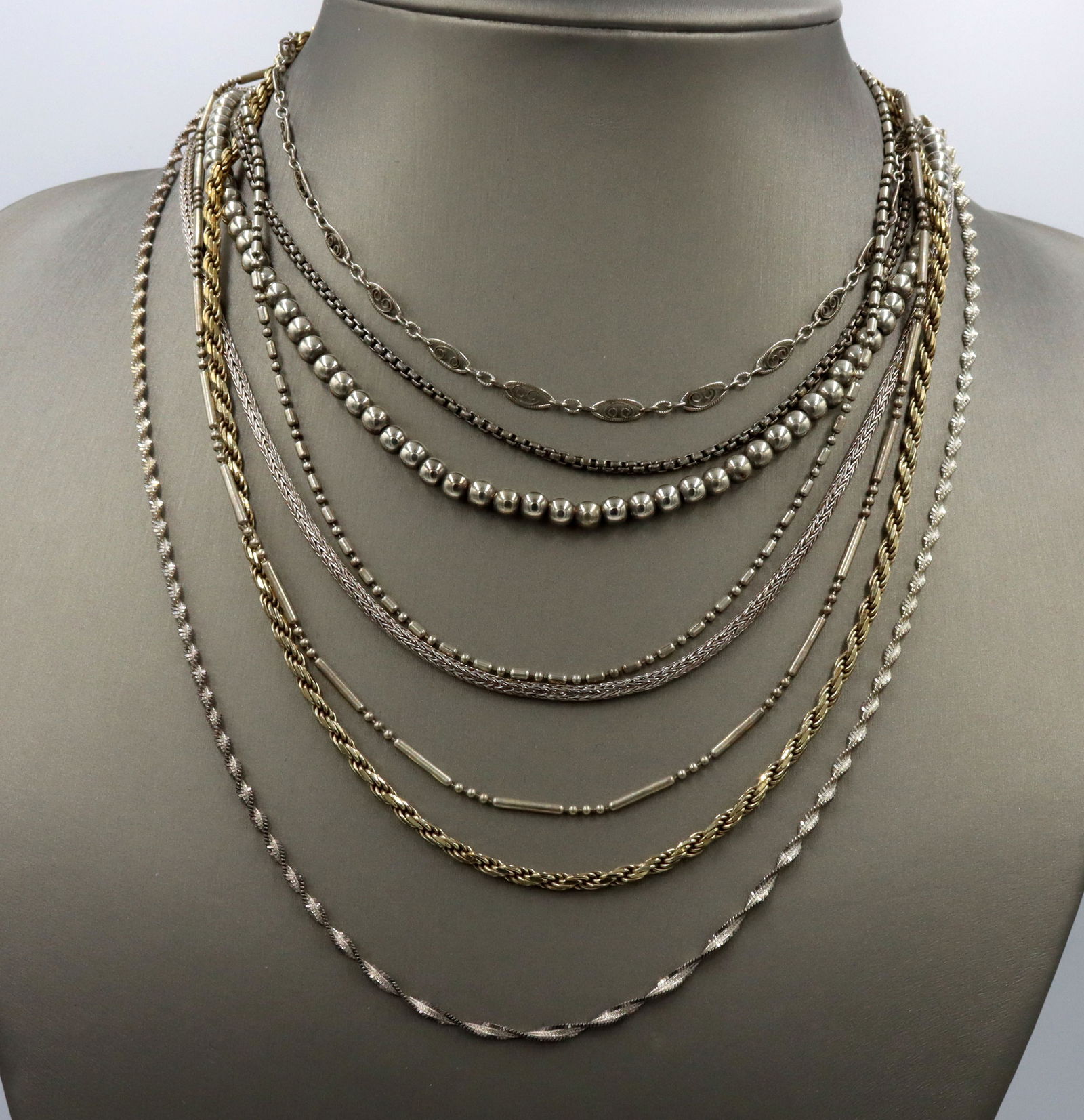 Group lot of 8 Vintage 925 sterling silver chains (1 of 11)