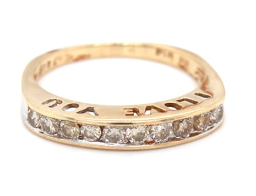 10kt Yellow gold Love diamond band
