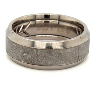 David Yurman beveled Grey titamium with meteorite band