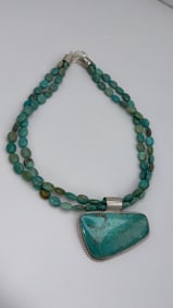 925 Sterling Silver Native American Turquoise Necklace