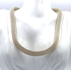 925 Sterling silver Tiffany & Co somerset mesh collar necklace