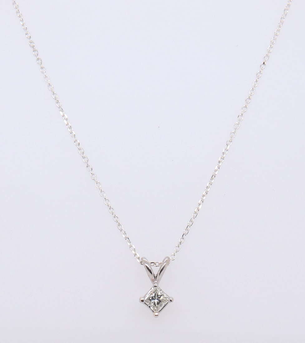 Dazzling Princess Cut Diamond Pendant on Chain (1 of 5)