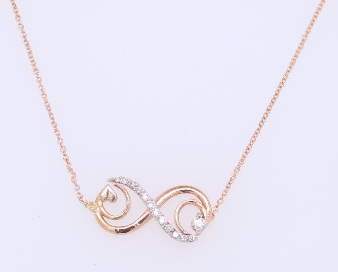 Charming Rose Gold Diamond Infinity Necklace (1 of 4)