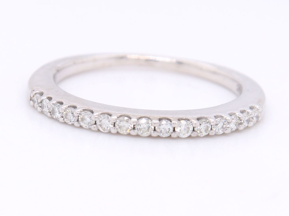 14kt White gold 0.30ctw shared prong diamond band (1 of 4)
