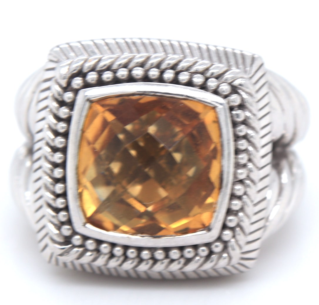 Judith Ripka 925 sterling silver Citrine ring (1 of 5)
