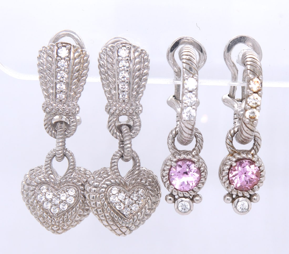 2 Pairs of Judith Ripka 925 sterling silver earrings (1 of 6)