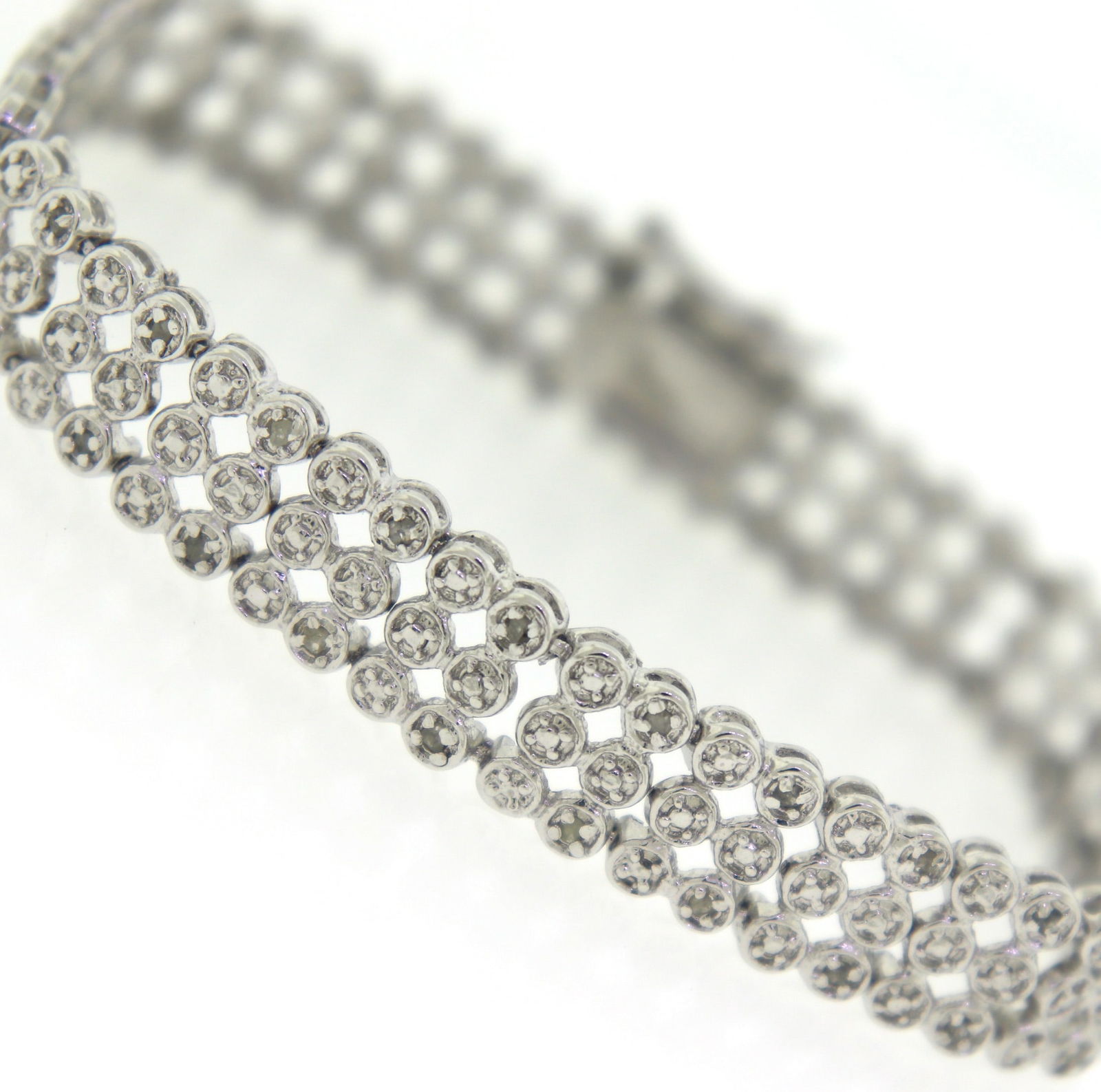 925 Sterling Silver Cubic Zirconia Bracelet (1 of 4)