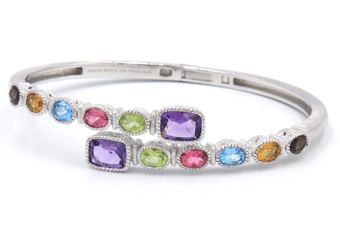 Judith Ripka multi color stone bypass bangle (1 of 7)