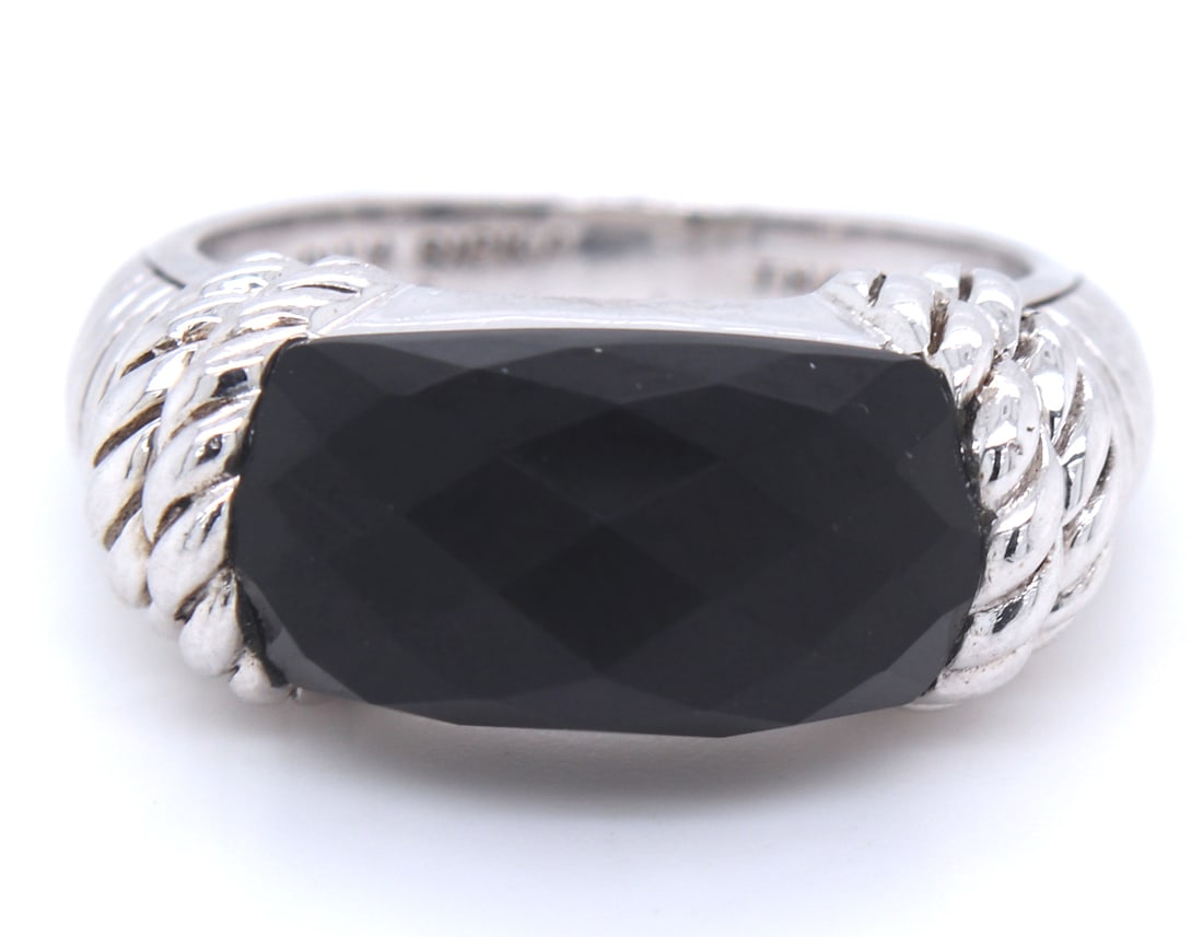 Judith Ripka 925 sterling silver black onyx ring (1 of 5)