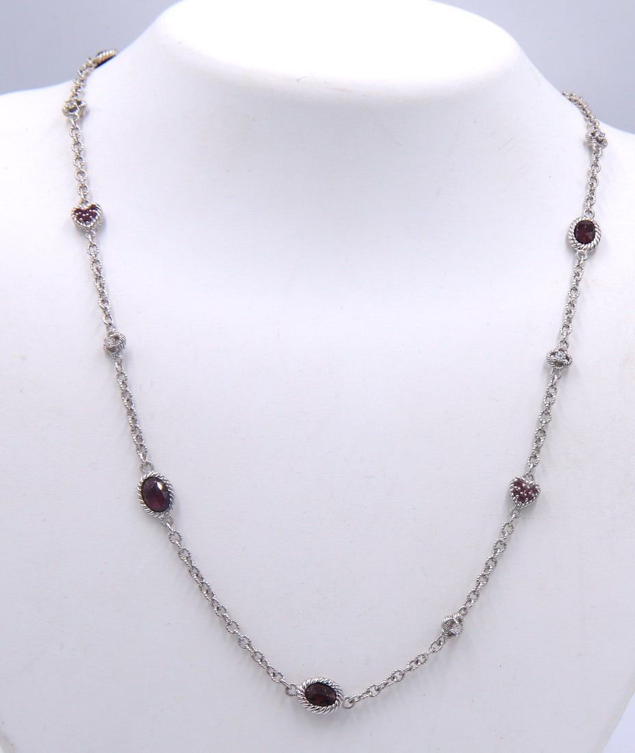 Judith Ripka 925 sterling silver CZ link necklace (1 of 6)