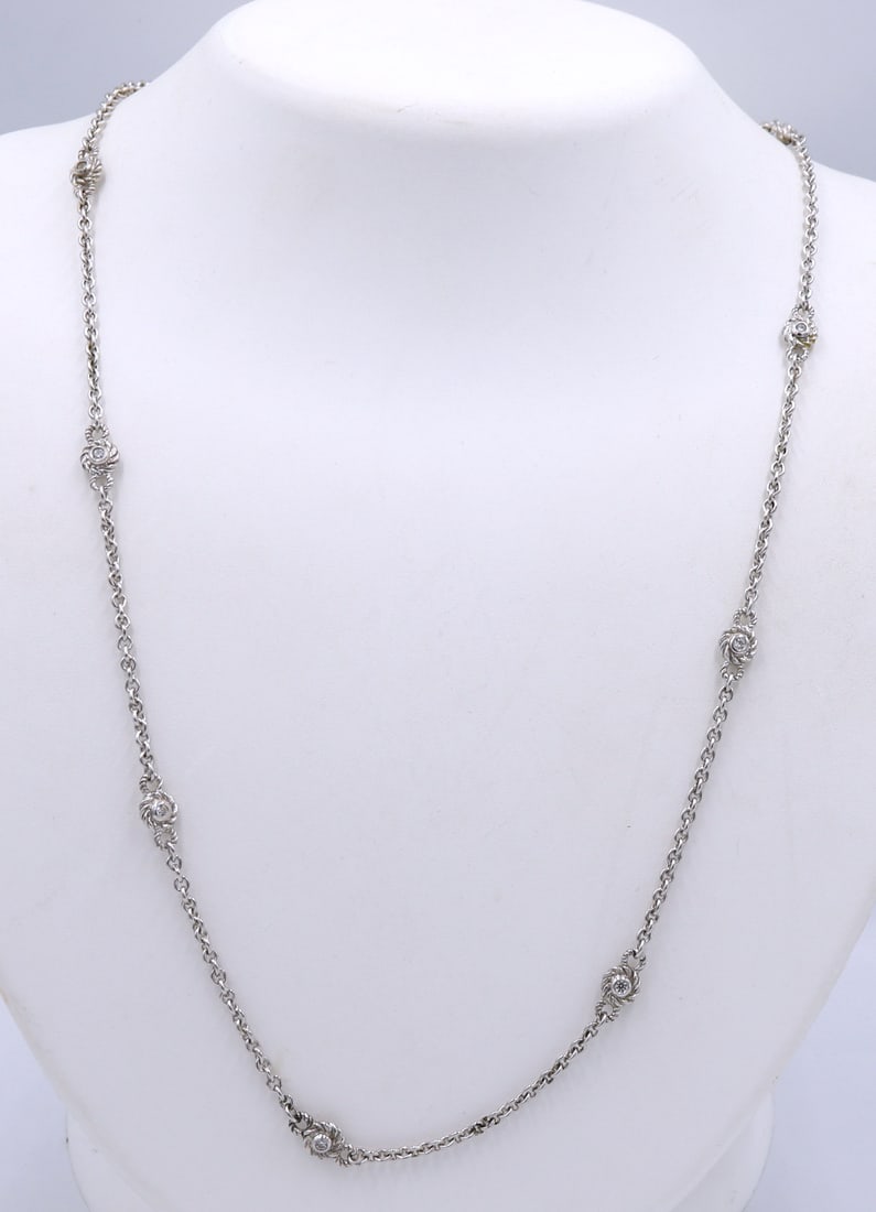 925 Sterling silver Judith Ripka chain necklace (1 of 4)