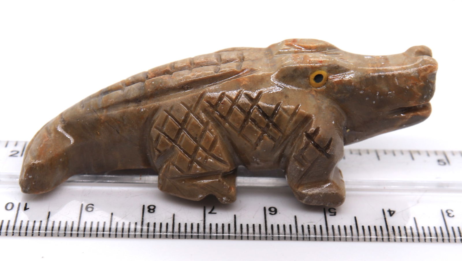 Hand Carved Stone Soapstone Alligator - 3