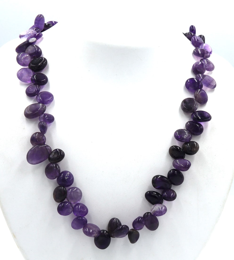 Amethyst cluster beaded necklace (1 of 4)