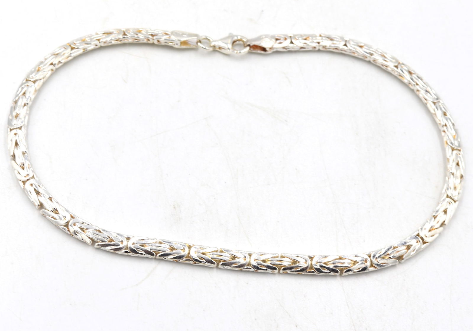 Italian 925 sterling silver Byzantine anklet (1 of 5)