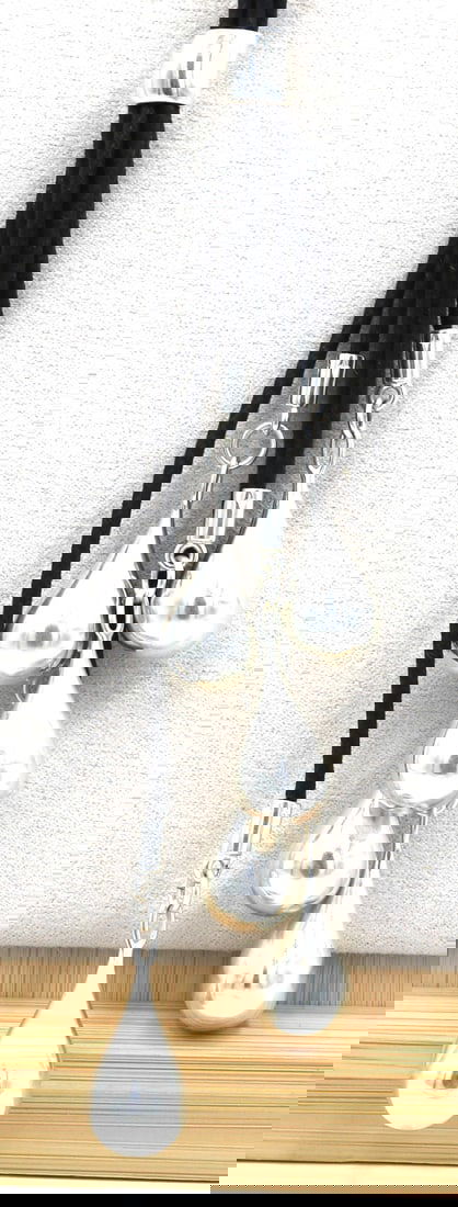 925 Sterling silver signed tear drop pendant on multi strand black cord necklace (1 of 7)