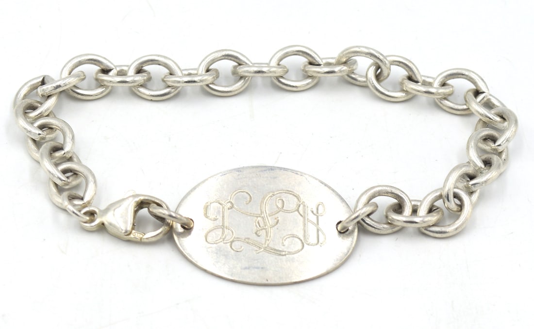 Vintage 925 sterling silver signed Tag ID bracelet (1 of 4)