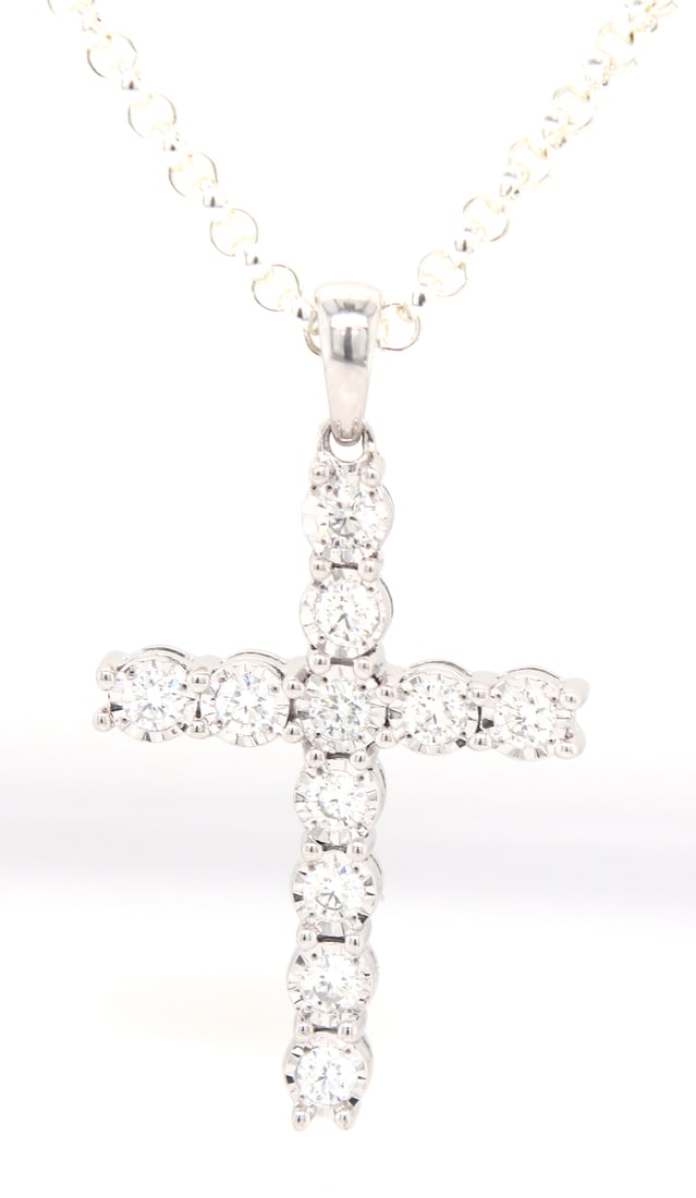 Effy silver diamond pendant on chain necklace (1 of 4)