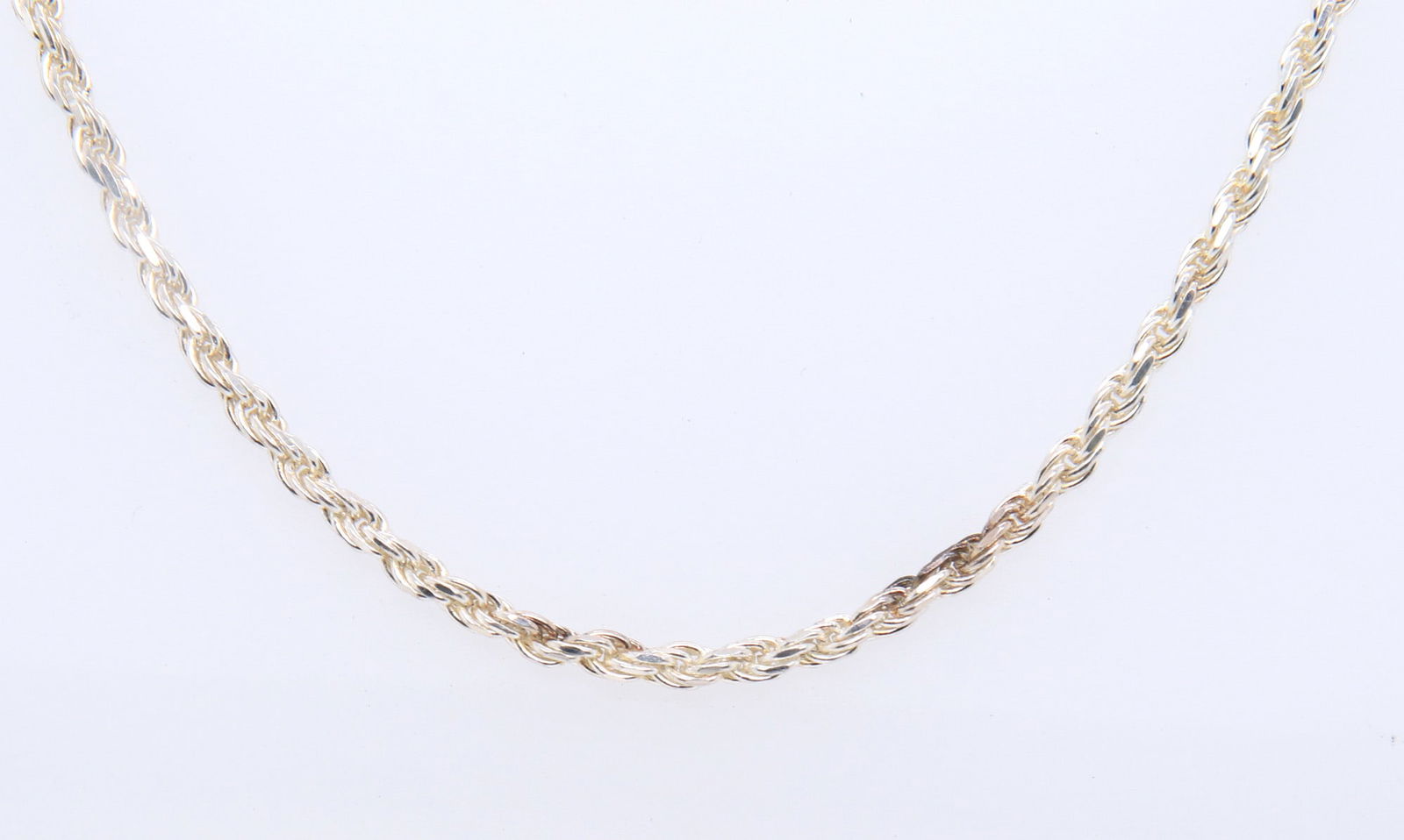 Vintage Italian Sterling silver Rope Chain Necklace (1 of 4)