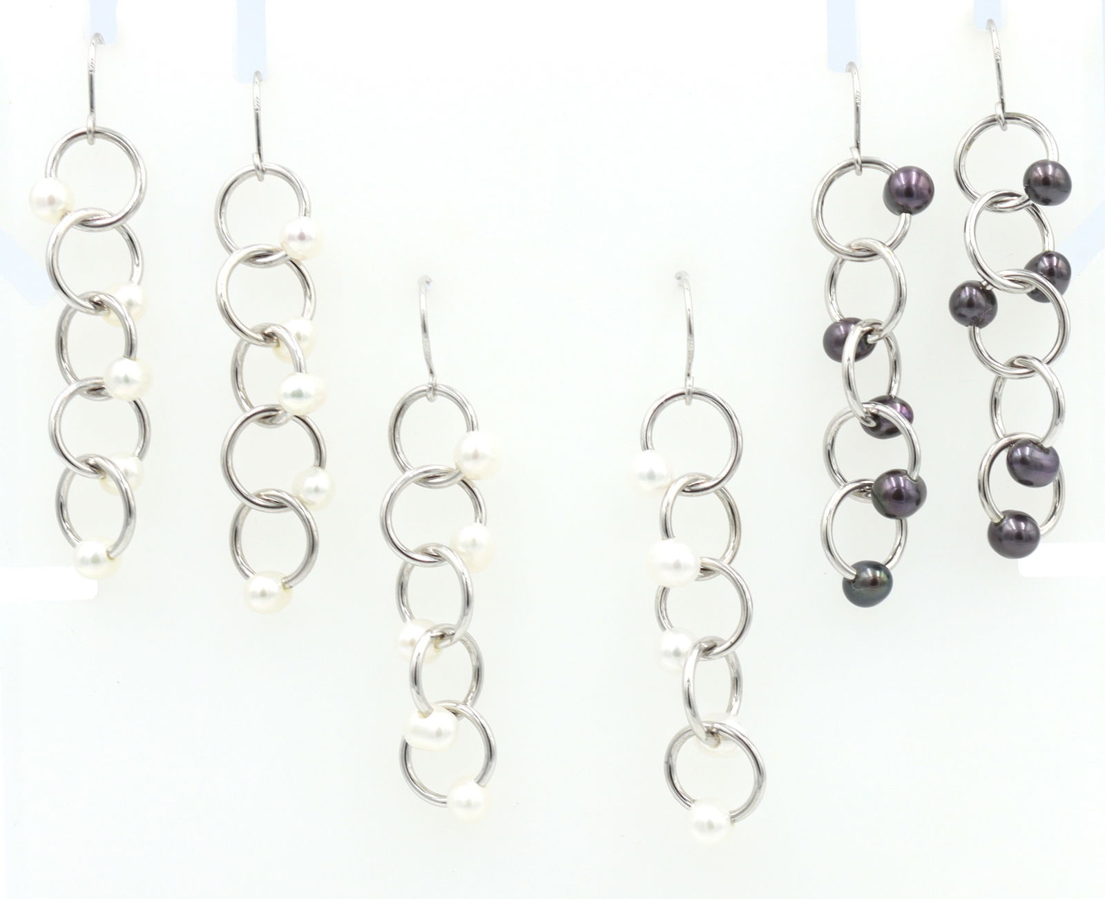 3 Pairs of 925 Sterling silver Honora pearl dangle earrings (1 of 6)