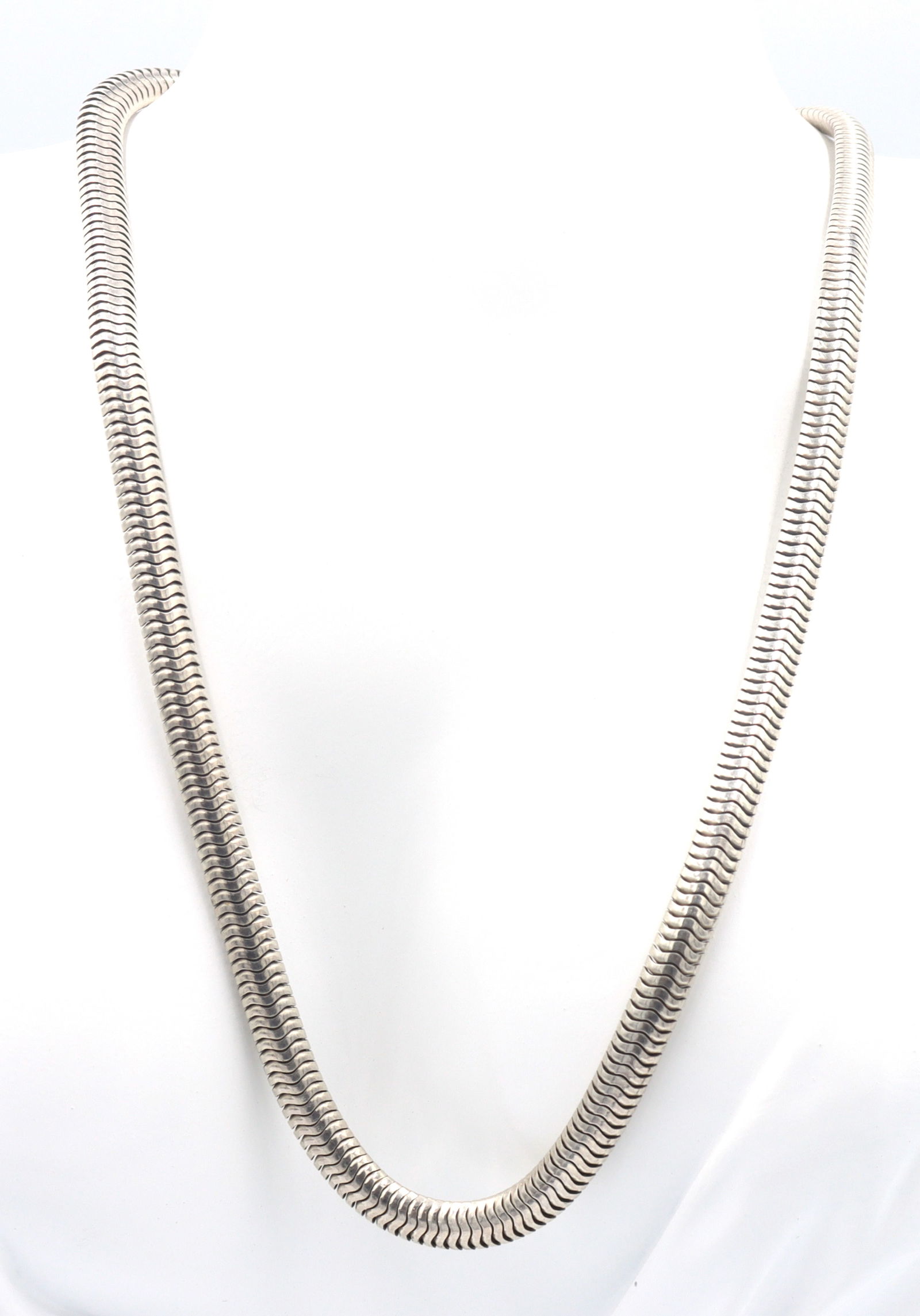 Lagos Caviar silver bead link necklace with snake hook (1 of 5)
