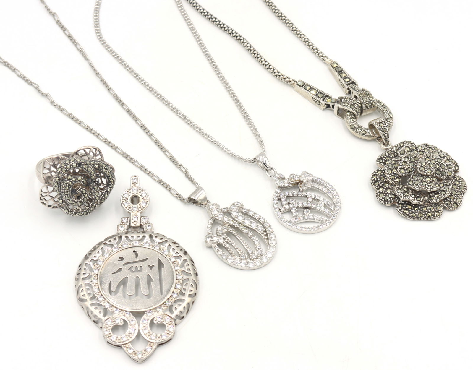 Group lot of Vintage 925 sterling silver mixed cubic zirconia jewelry (1 of 11)