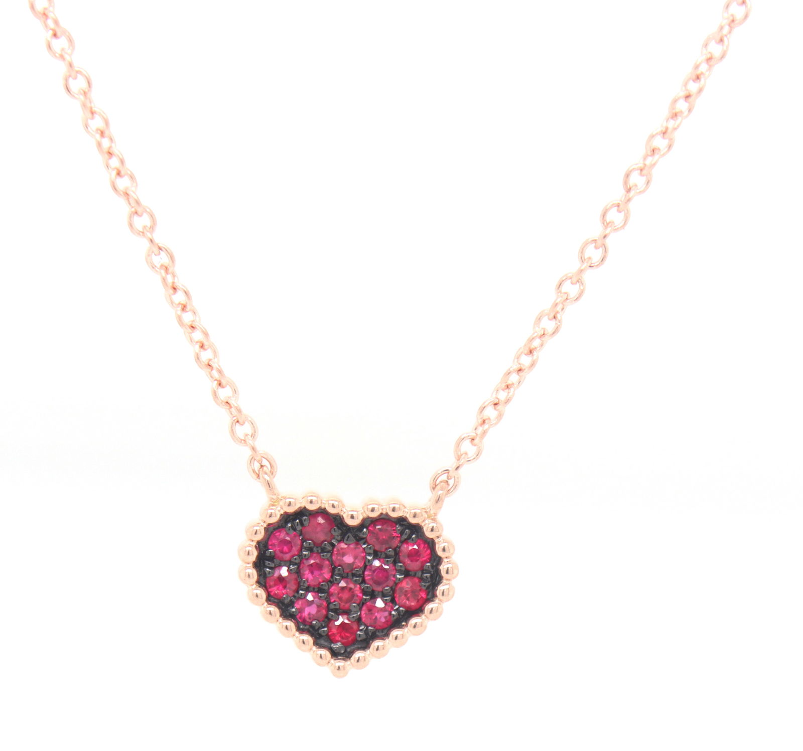 Effy 1/8ctw Ruby heart pendant on chain (1 of 6)
